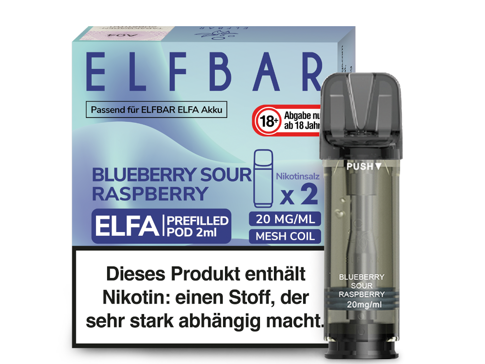 Elfbar - Elfa Pod Blueberry Sour Raspberry 20 mg/ml (2 Stück pro Packung)