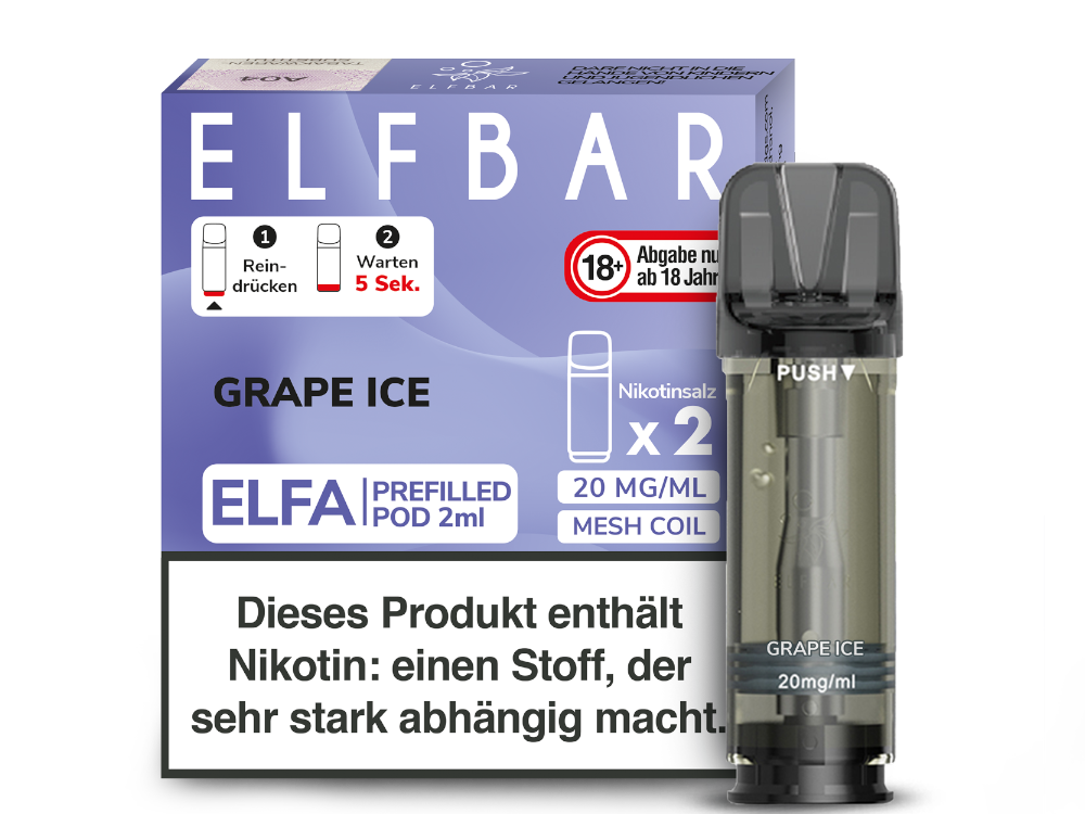 Elfbar - Elfa Pod Grape Ice 20 mg/ml (2 Stück pro Packung)