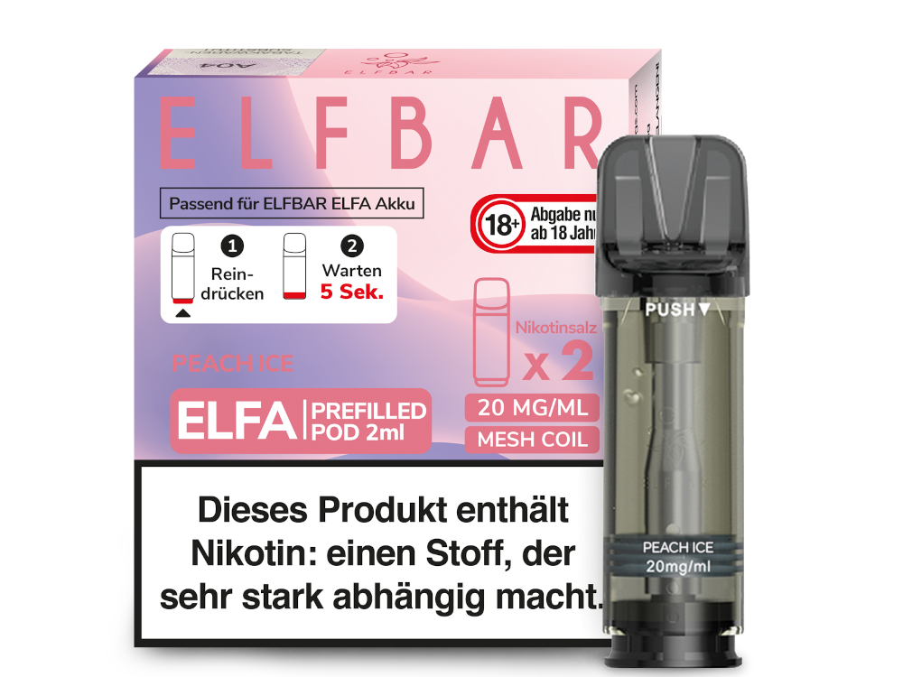 Elfbar - Elfa Pod Peach Ice 20 mg/ml (2 Stück pro Packung)