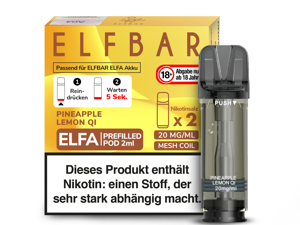Elfbar - Elfa Pod Pineapple Lemon Qi 20 mg/ml (2 Stück pro Packung)