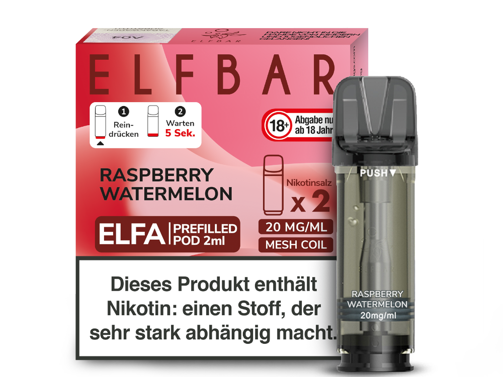 Elfbar - Elfa Pod Raspberry Watermelon 20 mg/ml (2 Stück pro Packung)