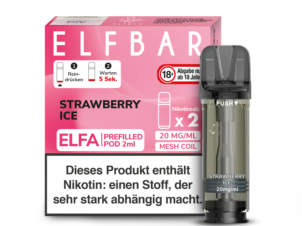 Elfbar - Elfa Pod Strawberry Ice 20 mg/ml (2 Stück pro Packung)