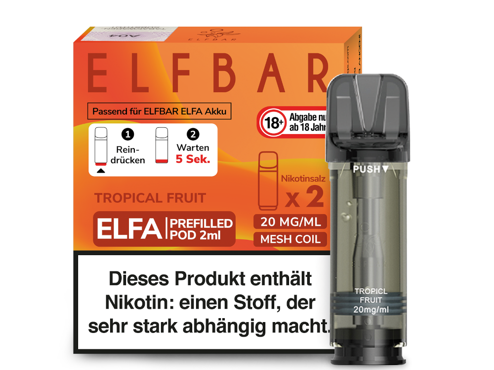 Elfbar - Elfa Pod Tropical Fruit 20 mg/ml (2 Stück pro Packung)