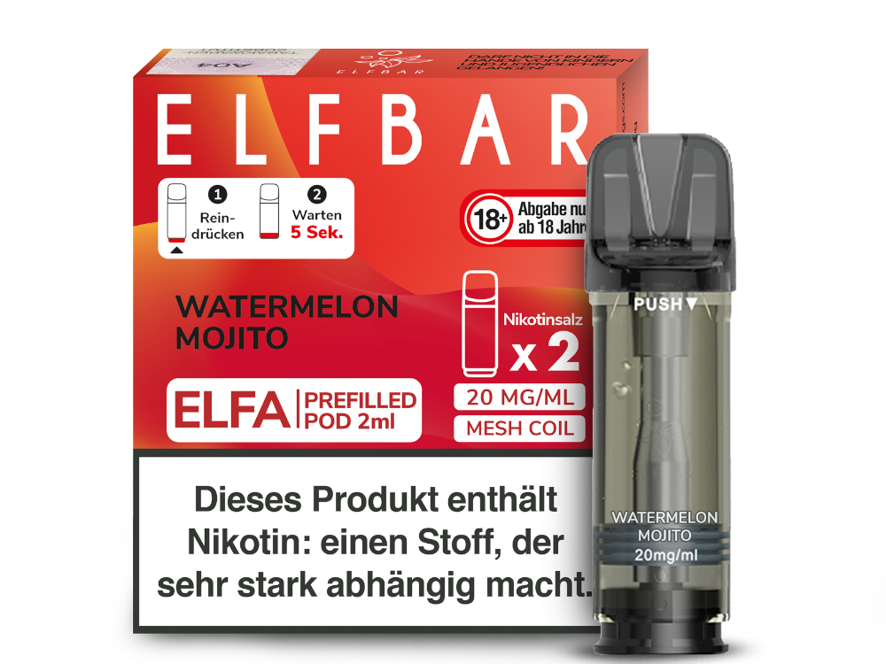 Elfbar - Elfa Pod Watermelon Mojito 20 mg/ml (2 Stück pro Packung)