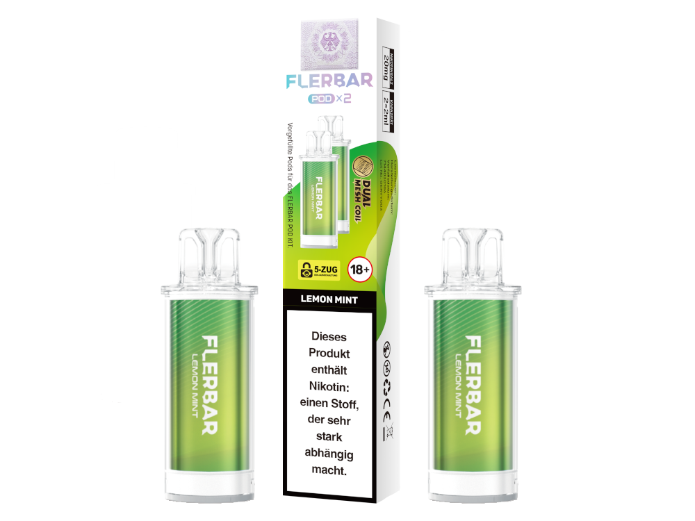 Flerbar - POD Lemon Mint 20 mg/ml (2 Stück pro Packung)
