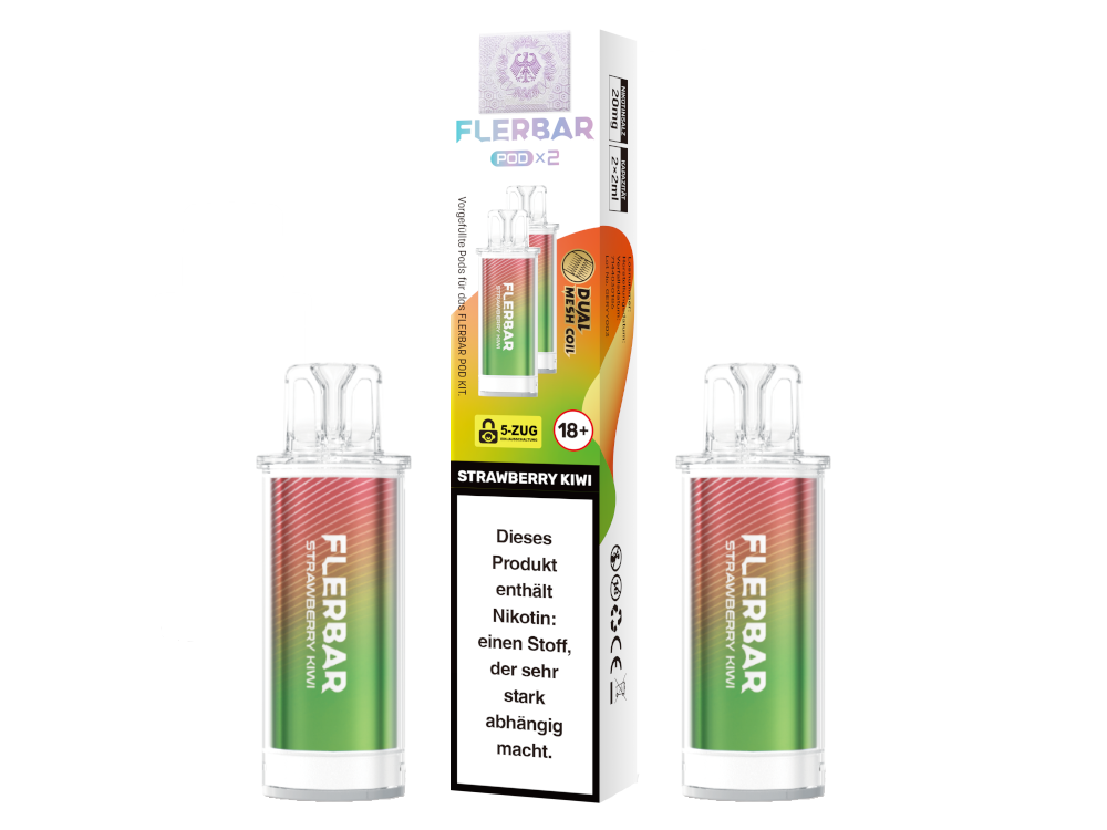 Flerbar - POD Strawberry Kiwi 20 mg/ml (2 Stück pro Packung)