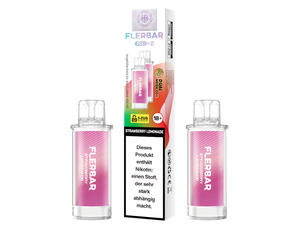Flerbar - POD Strawberry Lemonade 20 mg/ml (2 Stück pro Packung)