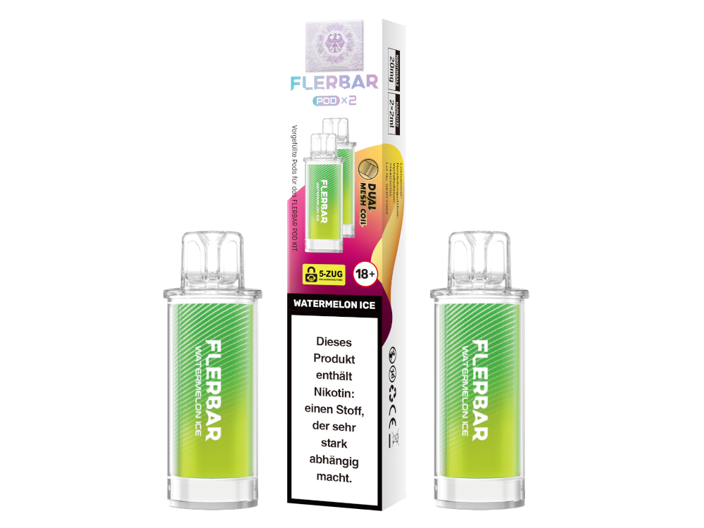 Flerbar - POD Watermelon Ice 20 mg/ml (2 Stück pro Packung)