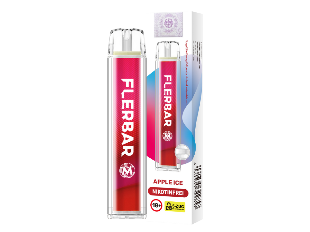 Flerbar - M Einweg E-Zigarette - Apple Ice 0 mg/ml