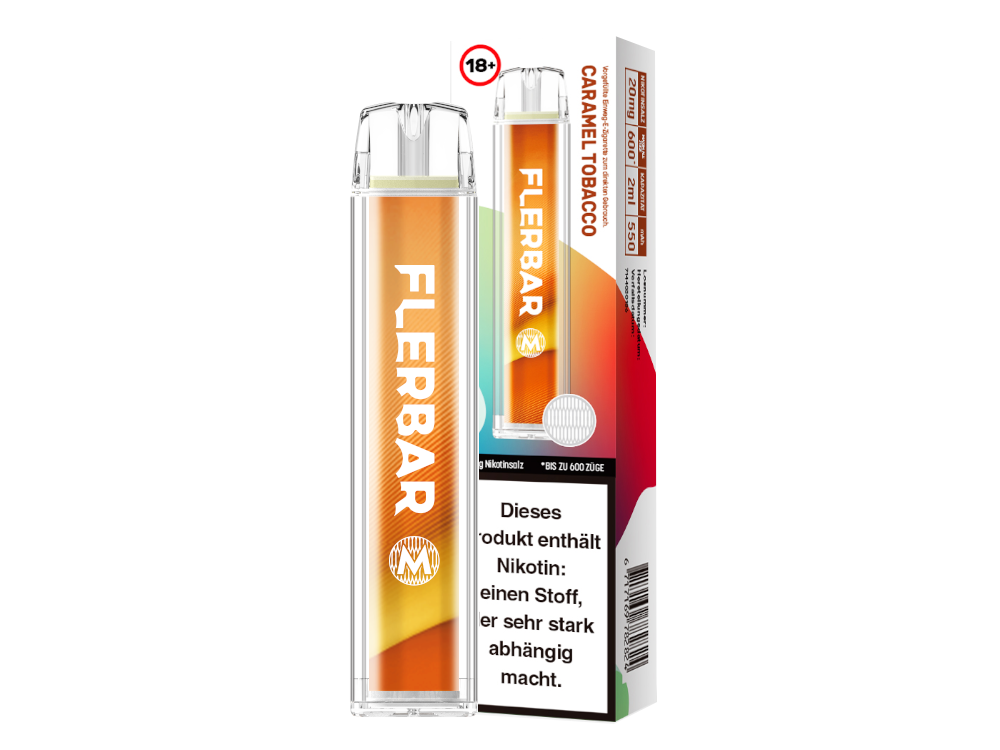 Flerbar - M Einweg E-Zigarette - Caramel Tobacco 20 mg/ml