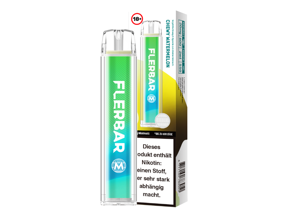 Flerbar - M Einweg E-Zigarette - Chewy Watermelon 20 mg/ml