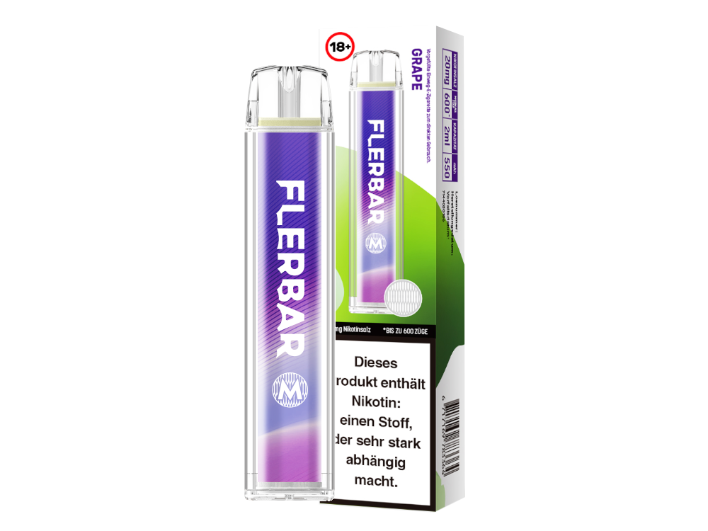 Flerbar - M Einweg E-Zigarette - Grape 20 mg/ml