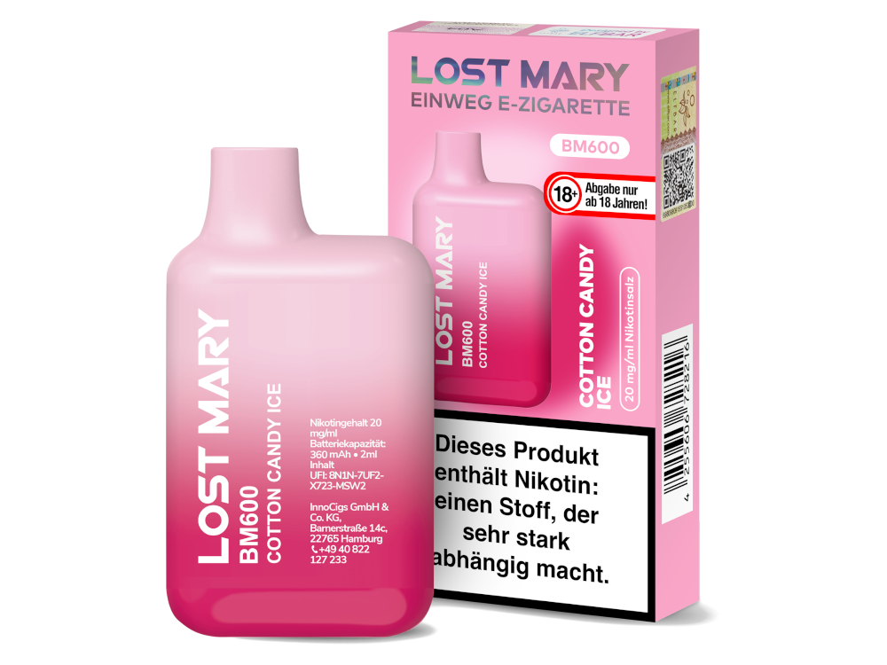 Lost Mary - BM600 Einweg E-Zigarette - Cotton Candy Ice 20 mg/ml