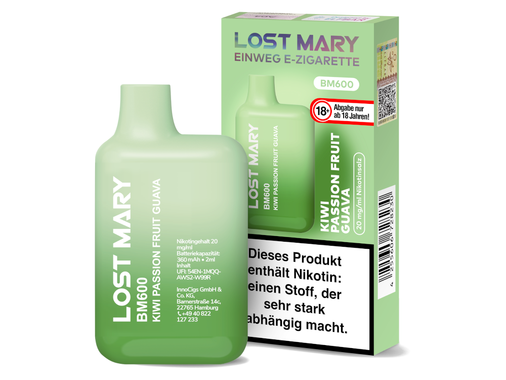Lost Mary - BM600 Einweg E-Zigarette - Kiwi Passionfruit Guava 20 mg/ml