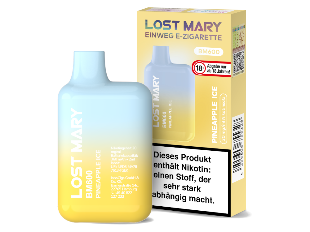 Lost Mary - BM600 Einweg E-Zigarette - Pineapple Ice 20 mg/ml