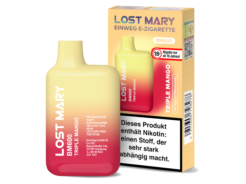 Lost Mary - BM600 Einweg E-Zigarette - Triple Mango 20 mg/ml