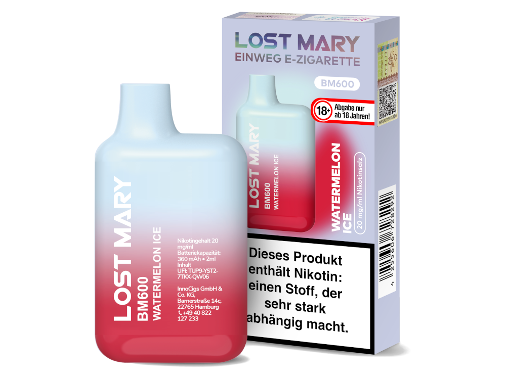Lost Mary - BM600 Einweg E-Zigarette - Watermelon Ice 20 mg/ml