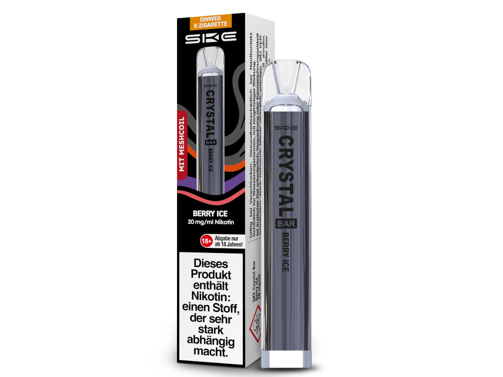 SKE - Crystal Bar Einweg E-Zigarette - Berry Ice 20 mg/ml