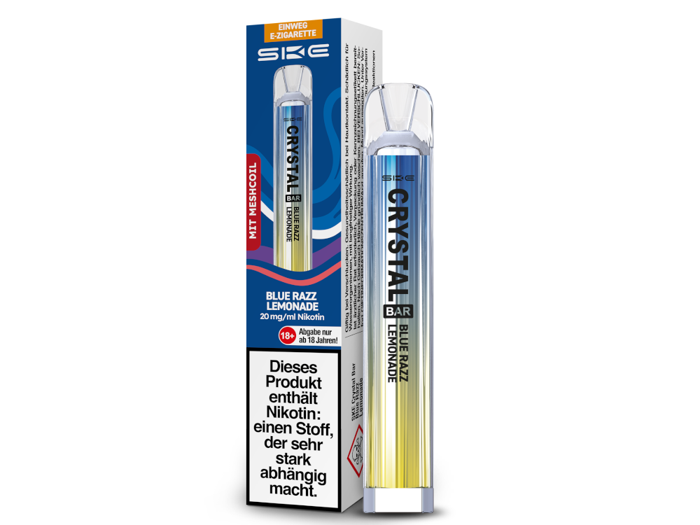 SKE - Crystal Bar Einweg E-Zigarette - Blue Razz Lemonade 20 mg/ml