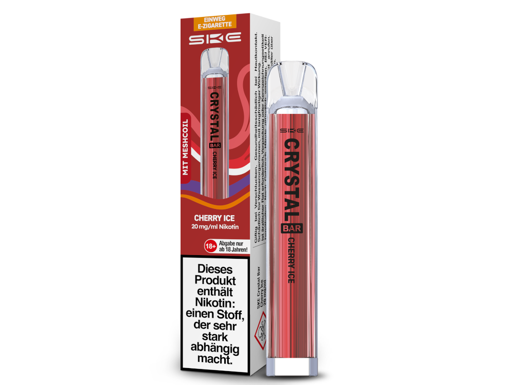 SKE - Crystal Bar Einweg E-Zigarette - Cherry Ice 20 mg/ml