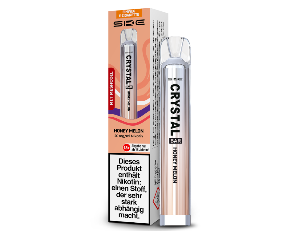 SKE - Crystal Bar Einweg E-Zigarette - Honey Melon 20 mg/ml