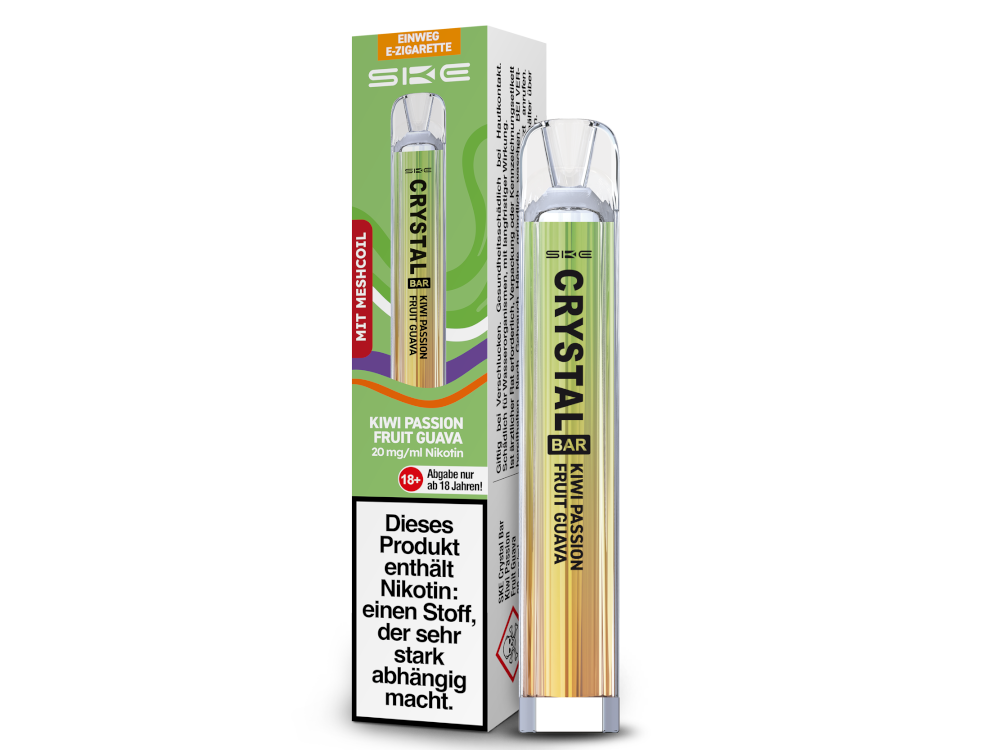 SKE - Crystal Bar Einweg E-Zigarette - Kiwi Passion Fruit Guava 20 mg/ml