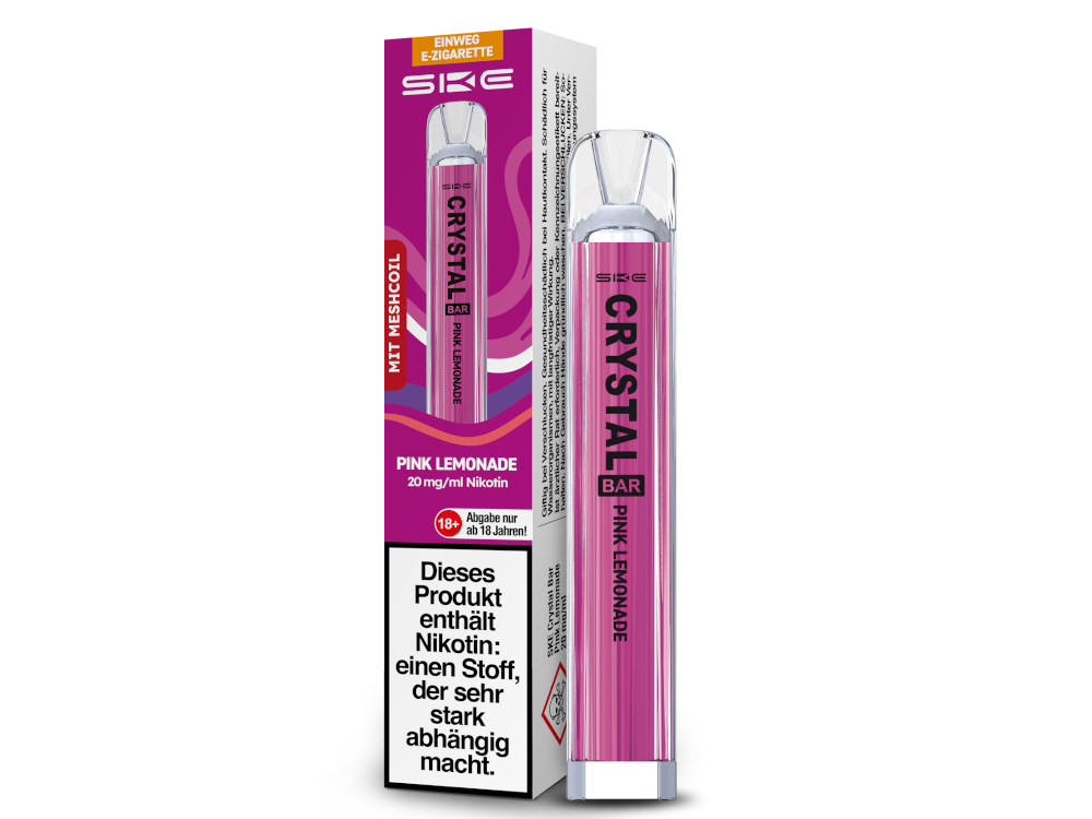 SKE - Crystal Bar Einweg E-Zigarette - Pink Lemonade 20 mg/ml