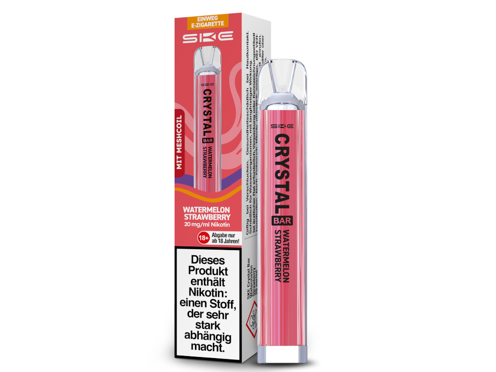 SKE - Crystal Bar Einweg E-Zigarette - Watermelon Strawberry 20 mg/ml