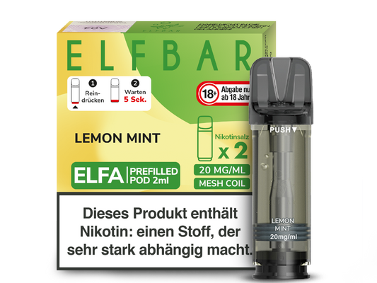 Elfbar - Elfa Pod Lemon Mint 20 mg/ml (2 Stück pro Packung)