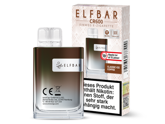 Elfbar - CR600 Einweg E-Zigarette - Classic Ice Coffee 20 mg/ml