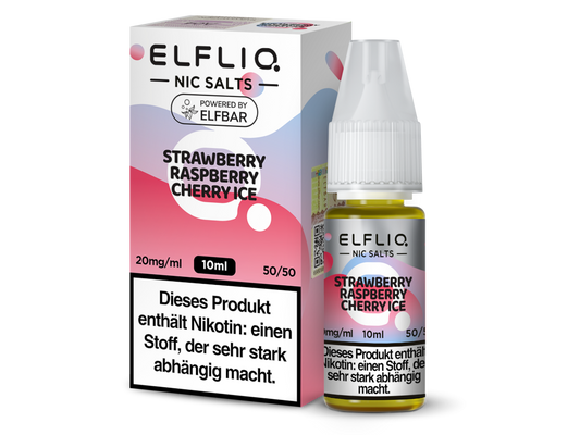 ELFLIQ - Strawberry Raspberry Cherry Ice - Nikotinsalz Liquid 20 mg/ml
