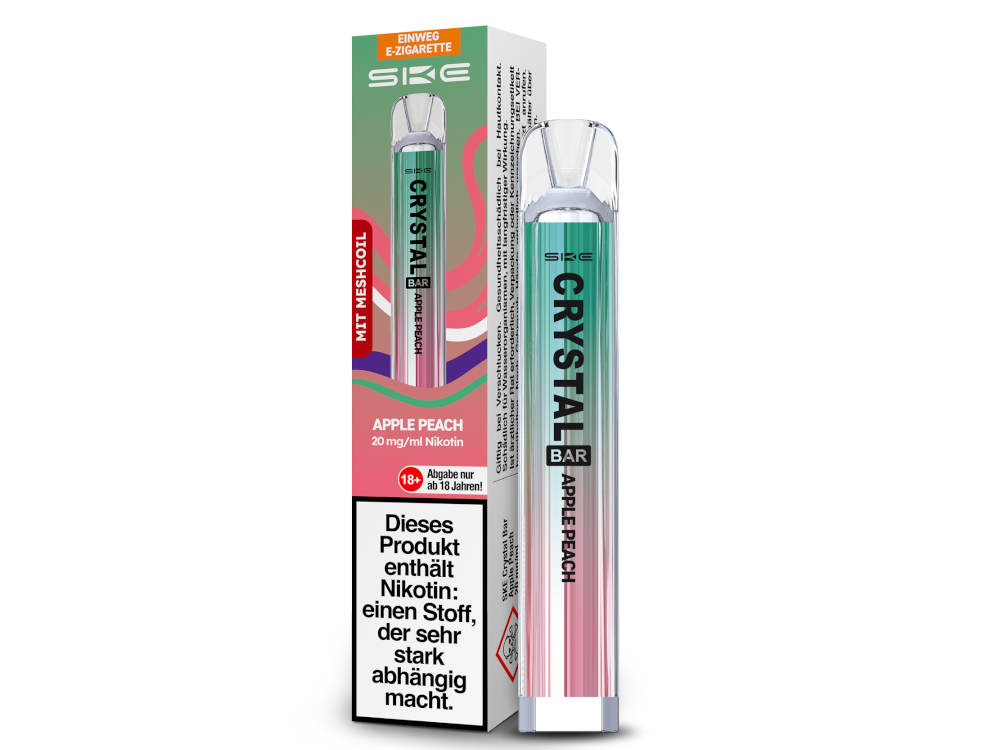SKE - Crystal Bar Einweg E-Zigarette - Apple Peach 20 mg/ml